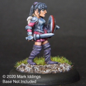 Female Fighter with Short Sword and Shield