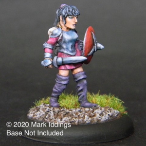 Female Fighter with Short Sword and Shield